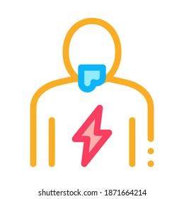 Lightning On Body Icon Vector. Outline Lightning On Body Sign. Isolated Contour Symbol Illustration