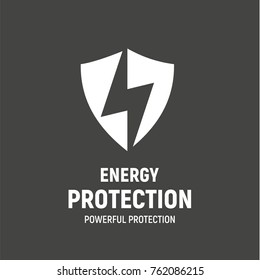 Lightning on the shield protection power vector unique logo for your business modern icon sign