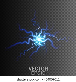 Lightning on a transparent background. Light Effect. Vector Illustration EPS10