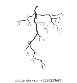 Lightning outline icon, electric flash of power energy and thunderbolts vector illustration. Black thin line strikes of electricity with thunder and light effect in rain weather and thunderstorm