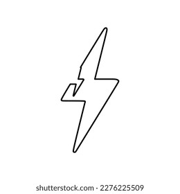 Lightning outline icon. Flash, thunder bolt vector illustration in trendy design style. Editable graphic resources for many purposes.