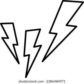 Lightning Outline Illustration Isolated Vector