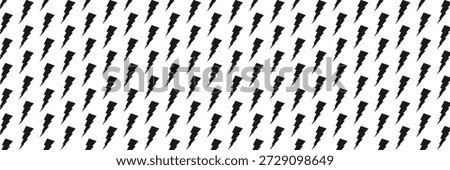 Lightning pattern backdrop with black bolts scattered across surface. Thunder shapes, electric symbols, energy icons densely packed. Vector. Dynamic posters, comic art, superhero themed covers.