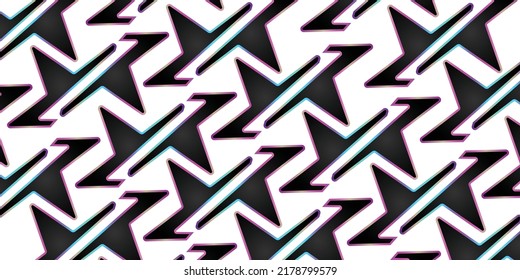 lightning pattern on white background with white stars, glowing colors. can be used to design t-shirts, wallpapers, screens, rock n roll music backgrounds and sports themed