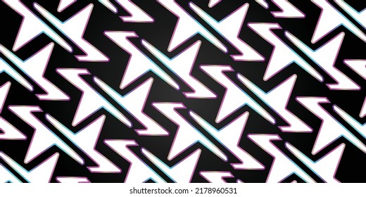 lightning pattern on white background with white stars, glowing colors. can be used to design t-shirts, wallpapers, screens, rock n roll music backgrounds and sports themed