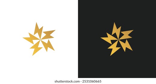 Relâmpago com design de logotipo Pentagon