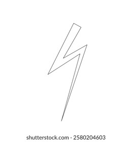 Lightning. Νatural phenomenon. Black and white. Vector illustration for children's worksheet, coloring book, design, print.