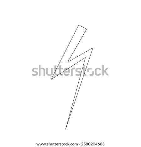 Lightning. Νatural phenomenon. Black and white. Vector illustration for children's worksheet, coloring book, design, print.