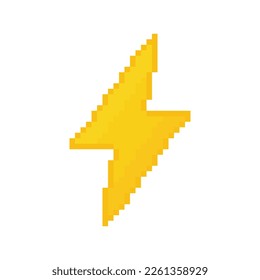  lightning pixel art icon vector  element for  8 bit gamepixel bolt sign