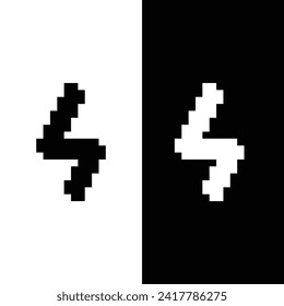  icono de arte de píxeles luminosos elemento vector para plantilla de logotipo de la compañía de perno de gamepixel de 8 bits 