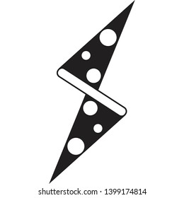 Lightning pizza logo example black