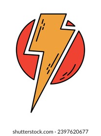 lightning pop art design vector isolated