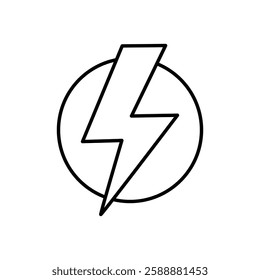 Lightning power charge icon Vector logo set flat