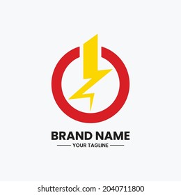 lightning power concept logo, yellow an red. suitable for logo, icon, symbol and sign. abstract