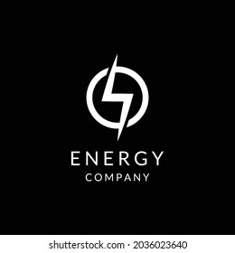 lightning power energy simple logo design