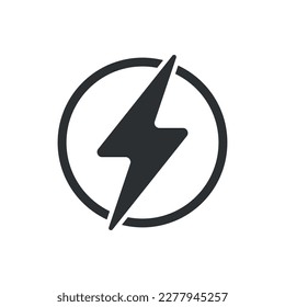 Lightning power icon in flat style. Energy symbol vector illustration on isolated background. Start sign business concept.