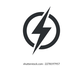 Lightning power icon in flat style. Energy symbol vector illustration on isolated background. Start sign business concept.