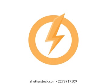 Lightning power icon in flat style. Energy symbol vector illustration on isolated background. Start sign business concept.