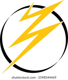 Lightning power icon in flat style. Energy symbol vector illustration on isolated background. Start sign business concept.