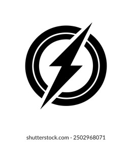 Lightning power icon isolated on white background.
