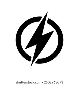 Lightning power icon isolated on white background.
