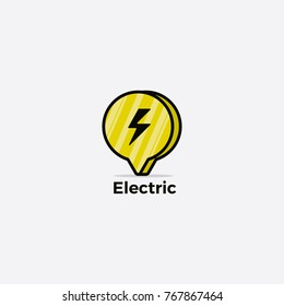 Lightning power icon vector, Energy and thunder electricity symbol concept.