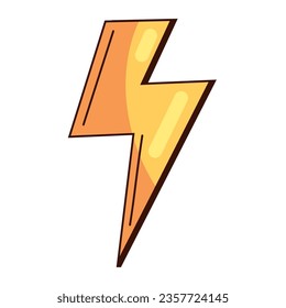 lightning power retro icon isolated
