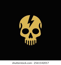 Lightning power skull logo for sale.