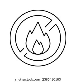 lightning prohibition sign line icon vector. lightning prohibition sign sign. isolated contour symbol black illustration
