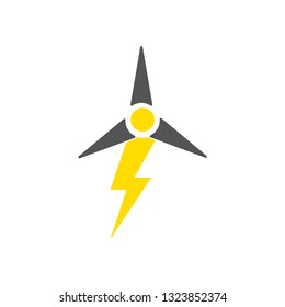 Lightning Propeller Vector Logo Template For Energy Industrial
