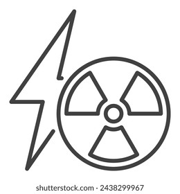 Lightning and Radiation vector symbol concept linear icon or symbol