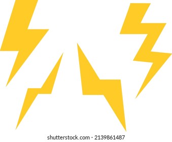 Lightning, radio wave set illustration