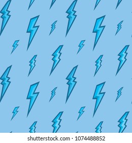 Lightning Rain Cartoon Seamless Pattern