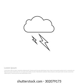 lightning rain cloud icon - Vector Icon illustration 