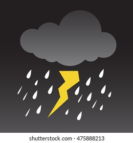 lightning rain clouds , storm icon, vector illustration