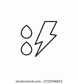 Blitz mit Regentropfen Symbol Vektor