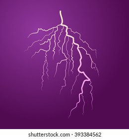 lightning realistic background with a bright bunch of light vector illustration