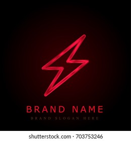 Lightning red chromium metallic logo
