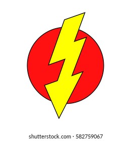 Lightning in red circle sign