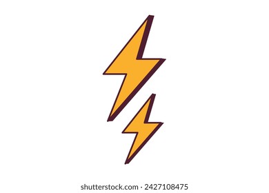 Diseño de pegatina plana retro Lightning