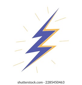Lightning retro funky decorative symbol from the 70s vector illustration. 