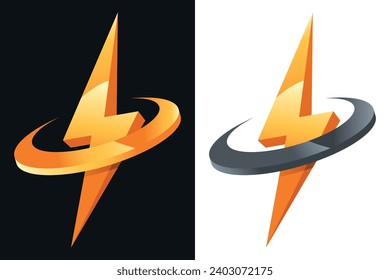 rayo con anillo alrededor - logotipo, signo, símbolo