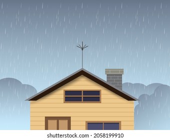 lightning rod, clouds and rain, Lightning in the sky, vector design 
