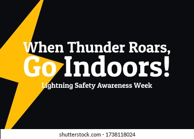 lightning Safety Awareness Week concept. Template for background, banner, card, poster with text inscription. Vector EPS10 illustration