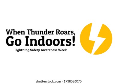 lightning Safety Awareness Week concept. Template for background, banner, card, poster with text inscription. Vector EPS10 illustration
