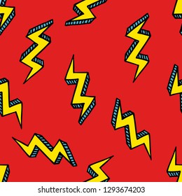 lightning seamless doodle pattern