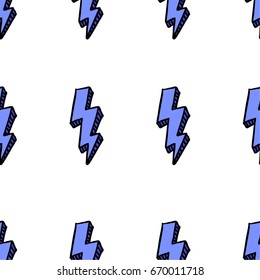 lightning seamless doodle pattern
