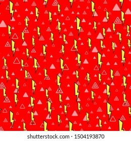Lightning seamless pattern on white background. Paper print design. Abstract retro vector illustration. Trendy textile, fabric, wrapping. Modern space decoration.