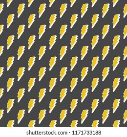 Lightning seamless pattern vector illustration. Hand drawn sketched doodle lightning symbols.