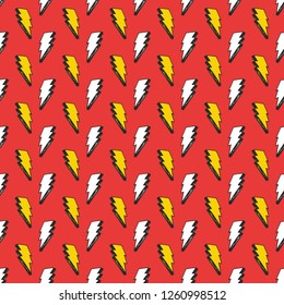 Lightning seamless pattern vector illustration. Hand drawn sketched doodle lightning symbols.